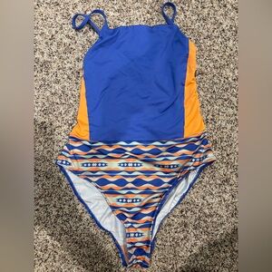 Patagonia Blue and Orange One Piece Swimwear